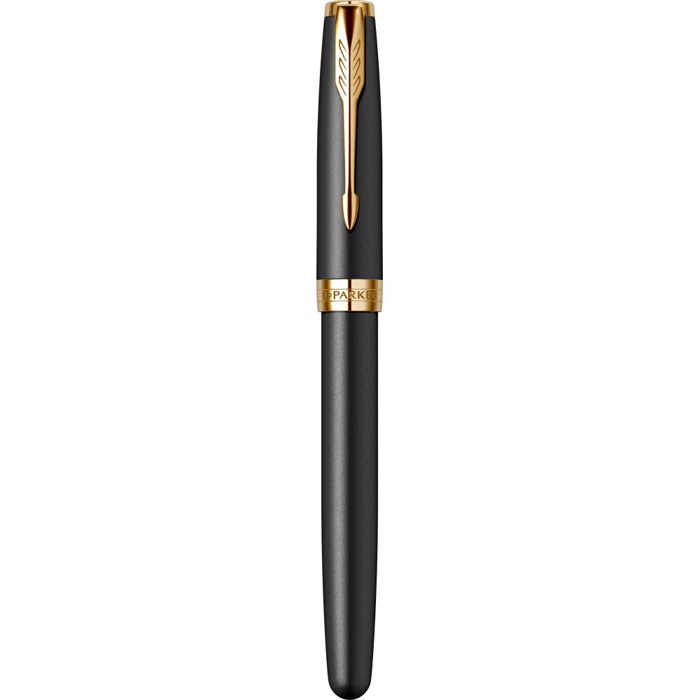 Подарочный набор: Перьевая ручка Parker Sonnet Core F528, Matte Black GT (Перо F) +  Ежедневник Premium, Black GS